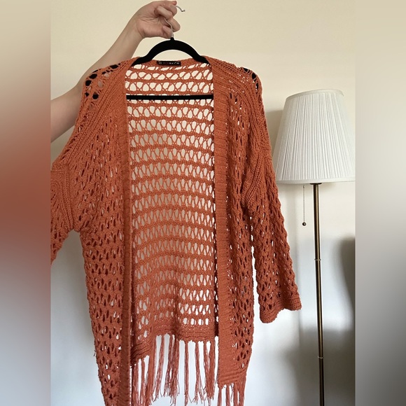 3/50$ Knitted cape cardigan in boho style / size M - Picture 5 of 10